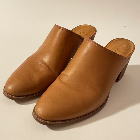 MADEWELL // Harper pointed toe mule heel clog Style# J8560 size 8.5M amber brown - Picture 8 of 16